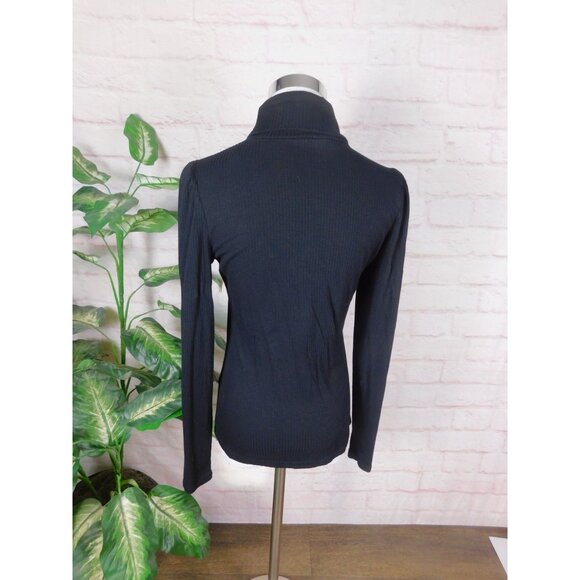 Cyrus Essentials Black Ribbed Turtleneck Long Sleeve Stretch Classic S - Picture 4 of 9